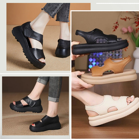 🔥 Vânzări fierbinți 🔥 Sandale cu velcro pentru femei cu talpă groasă retro cu talpă groasă