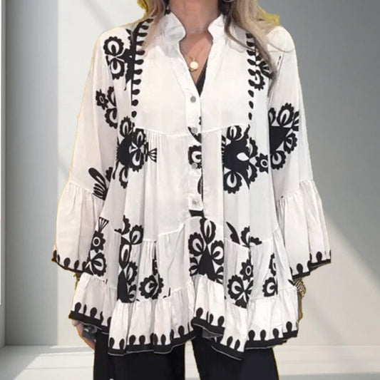 🌷Femeii Boho Style imprimate Ruffle Top 3.32