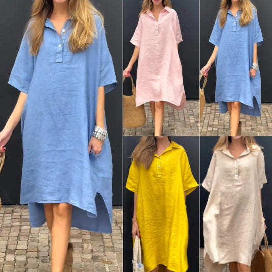 Rochie midi cămașă supradimensionată cu buzunar