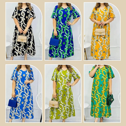 Rochie elegantă cu mânecă scurtă și decolteu în V pentru femei