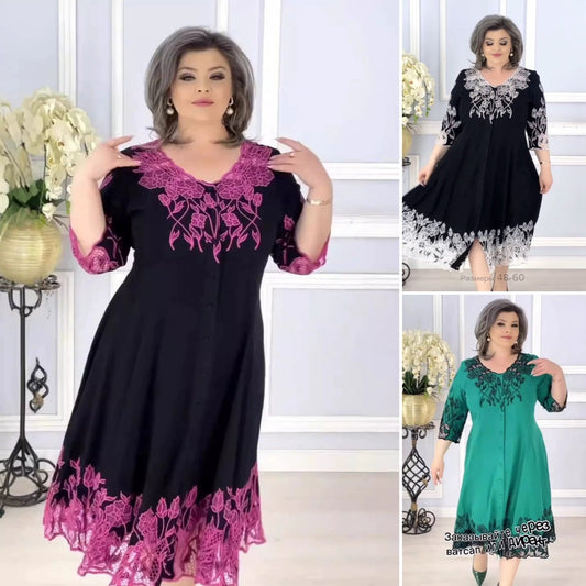 S-4XL Doamnelor dantelă rochie de flori