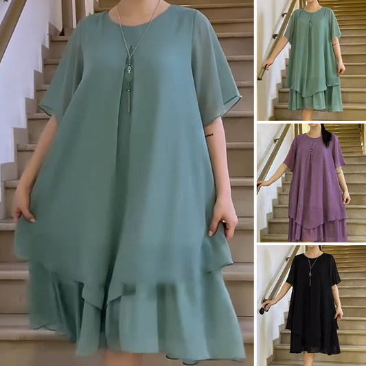 🎀Culoare solidă pentru femei Casual Plus Dimensiune rochie