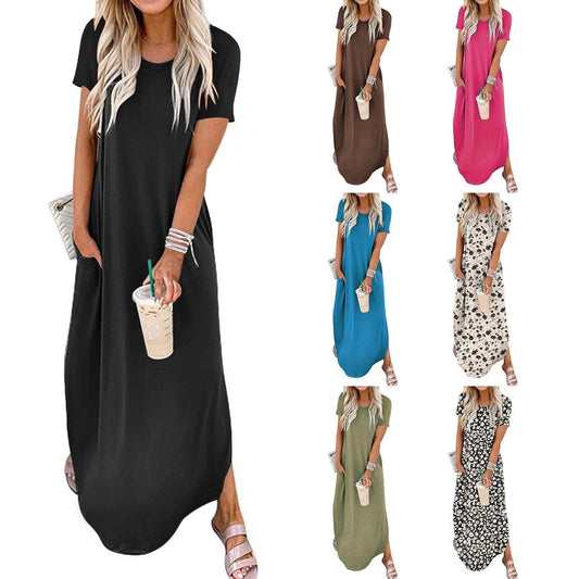 🌸Rochie casual de culoare solidă