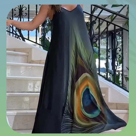 HOT 🌹 Rochie maxi cu bretele spaghetti florale