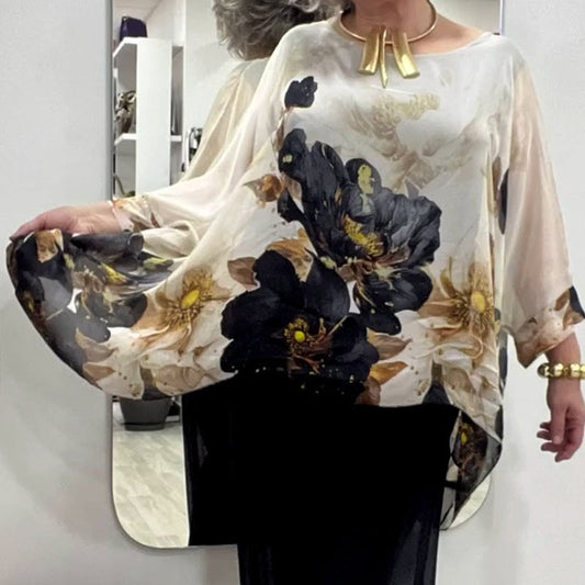 💖Top cu gât rotund imprimat casual pentru femei