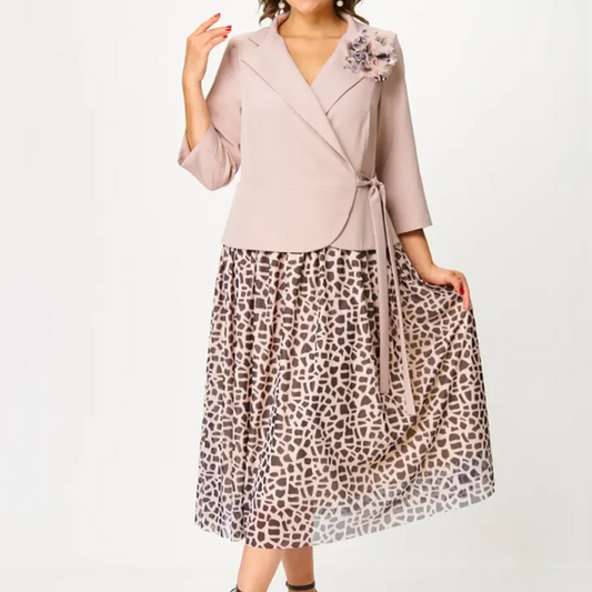 ✨Set blazer și fustă florală pentru femei