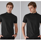 👕 🔝 Tricou slim cu guler ridicat pentru bărbați – Stil mulat, confortabil și modern 🎁
