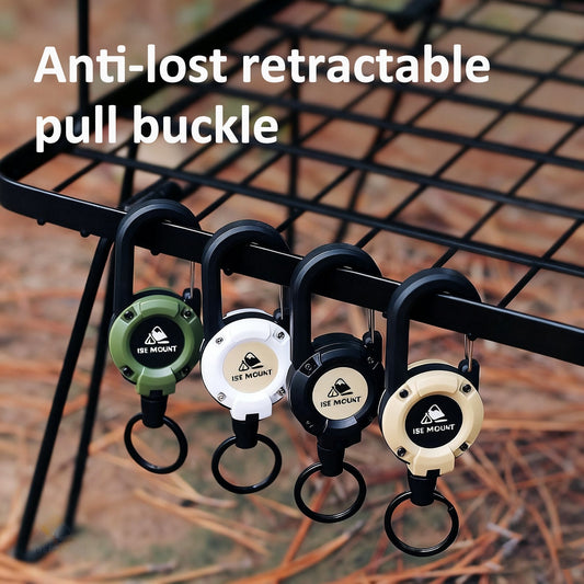 🔑Breloc cu carabină retractabilă – șnur din oțel de 65 cm, 100 000 de cicluri de tragere. Ușor și rezistent.
