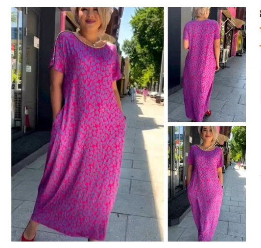💖 2025 Moda plus dimensiunea rochii florale - ✨Eleganța este atât de simplă