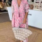 🌸REDUCERE LIMITATĂ DE 50%👗Boho florale V gât talie înaltă A-Line Swing rochie