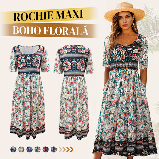 🌞 Rochii boho de vară cu imprimeu – Disponibile S–4XL | Ultima zi pentru 40% reducere!⚡