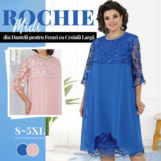 💗Rochie Midi din Dantelă pentru Femei cu Croială Largă