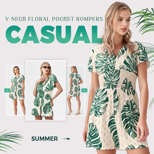 💐Salopeta casual cu buzunar floral cu buline
