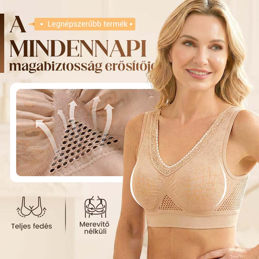 🎀 Kényelmes, tartást adó, légáteresztő melltartó érett nőknek | Raktáron ✨