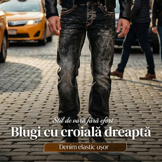 🔥 Blugi creativi elastici pentru bărbați – Stil minimalist💙