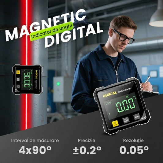 📐 Raportor cu laser magnetic pe patru fețe 👷👍