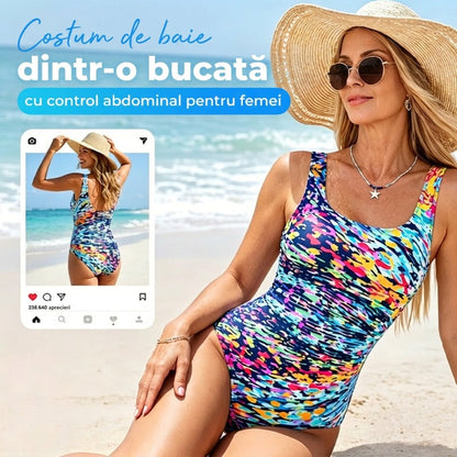 🩱Ofertă limitată! Costum de baie cu imprimeu la modă – designul plisat te face să pari mai slabă instantaneu ✨