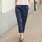 🌷【S-5XL】🥰Pantaloni largi din bumbac și in pentru femei în mărimi mari💖