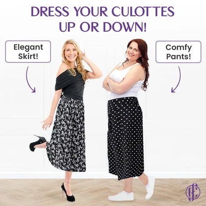 🔥Femei de înaltă talie elastică talie plisată sifon picior larg Culottes picior