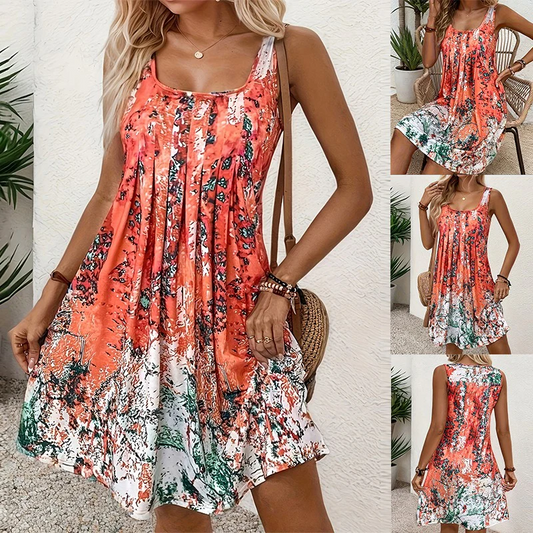 🌺Rochie imprimată fără mâneci