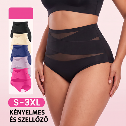 🌸 Női magas derekú, alakformáló alsónemű – S–3XL méretben, magas derékrésszel 💗