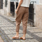 🌷【S-5XL】🥰Pantaloni largi din bumbac și in pentru femei în mărimi mari💖