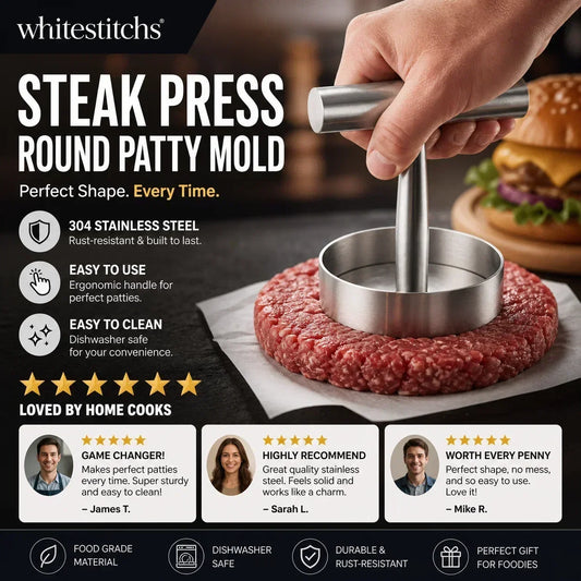 🥩✨ Kerek Steakprés: Tökéletes Húspogácsa és Profi Formázás! 🍔