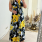 💗Rochie elegantă plisată cu imprimeu floral fără mâneci