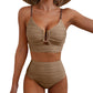 ✨Costum de baie bikini cu talie înaltă și efect de ridicare pentru femei