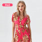 💐Salopeta casual cu buzunar floral cu buline