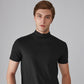👕 🔝 Tricou slim cu guler ridicat pentru bărbați – Stil mulat, confortabil și modern 🎁
