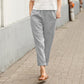 🌷【S-5XL】🥰Pantaloni largi din bumbac și in pentru femei în mărimi mari💖