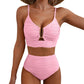 ✨Costum de baie bikini cu talie înaltă și efect de ridicare pentru femei