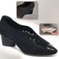 👡Sandale din plasă perforată cu pietre strălucitoare și toc gros