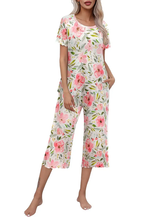 ⏳Vânzare fierbinte de vară 49% OFF🔥Vânzare fierbinte: pijamale imprimate pentru femei, set de două piese💤👚