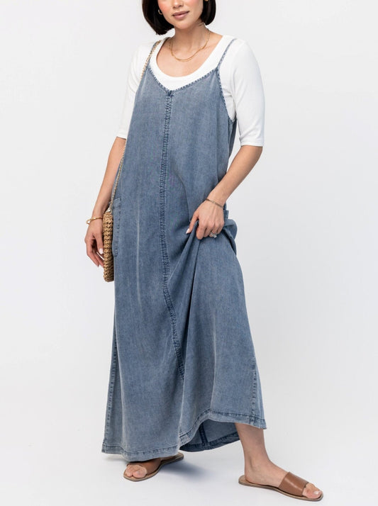 🔥 Reduceri de vară -49%! 🔥 Rochie maxi din denim pentru femei