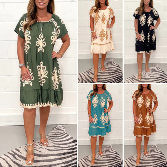 💃Rochie Elegantă cu Imprimeu Floral - Stil și Confort în Fiecare Detaliu