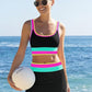 🌼 Třídílné sportovní bikiny z nylonu s barevnými bloky👙🌈