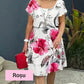 Ultima zi de promoție – 40% reducere! 🎉🌸 Rochie în cascadă cu imprimare florală în mai multe plante