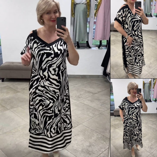 👗 Rochie Fashionabilă cu Guler în V și Respirabilitate