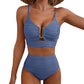 ✨Costum de baie bikini cu talie înaltă și efect de ridicare pentru femei