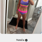 🌼 Třídílné sportovní bikiny z nylonu s barevnými bloky👙🌈