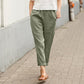 🌷【S-5XL】🥰Pantaloni largi din bumbac și in pentru femei în mărimi mari💖