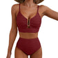 ✨Costum de baie bikini cu talie înaltă și efect de ridicare pentru femei