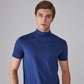 👕 🔝 Tricou slim cu guler ridicat pentru bărbați – Stil mulat, confortabil și modern 🎁
