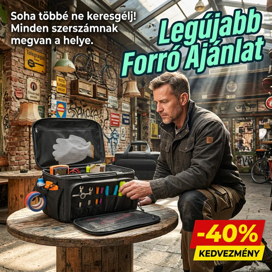 🔥👨‍🔧 Geantă de scule rezistentă de 14 inci - pânză de calitate industrială cu panou de acces rapid 🛠️👜