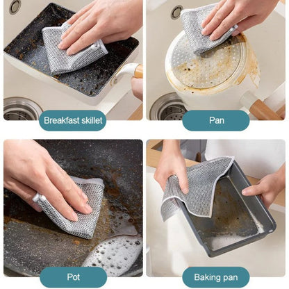 CUMPĂRĂ ACUM🔥 Prosop de sârmă multifuncțional umed și uscat (dublu strat)  💦îndepărtarea uleiului și a petelor
