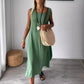 👗Bumbac lenjerie de bumbac fără mâneci cu buzunare Rochii casual