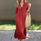 【M-3XL】👗V-Neck Rochii elegante de culoare solidă