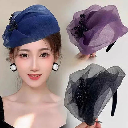2024 Design nou 🌸 Bandă de cap de fascinație Vintage Organza Fascinator